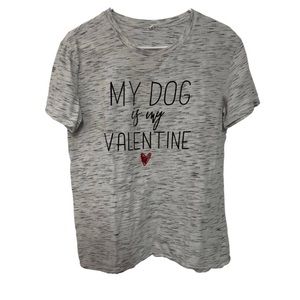 Women's My Dog Is My Valentine Tee Size Large